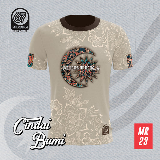 LOKALTEEZ MR23 Merdeka 67th Edition CINDAI BUMI 150GSM Round Neck