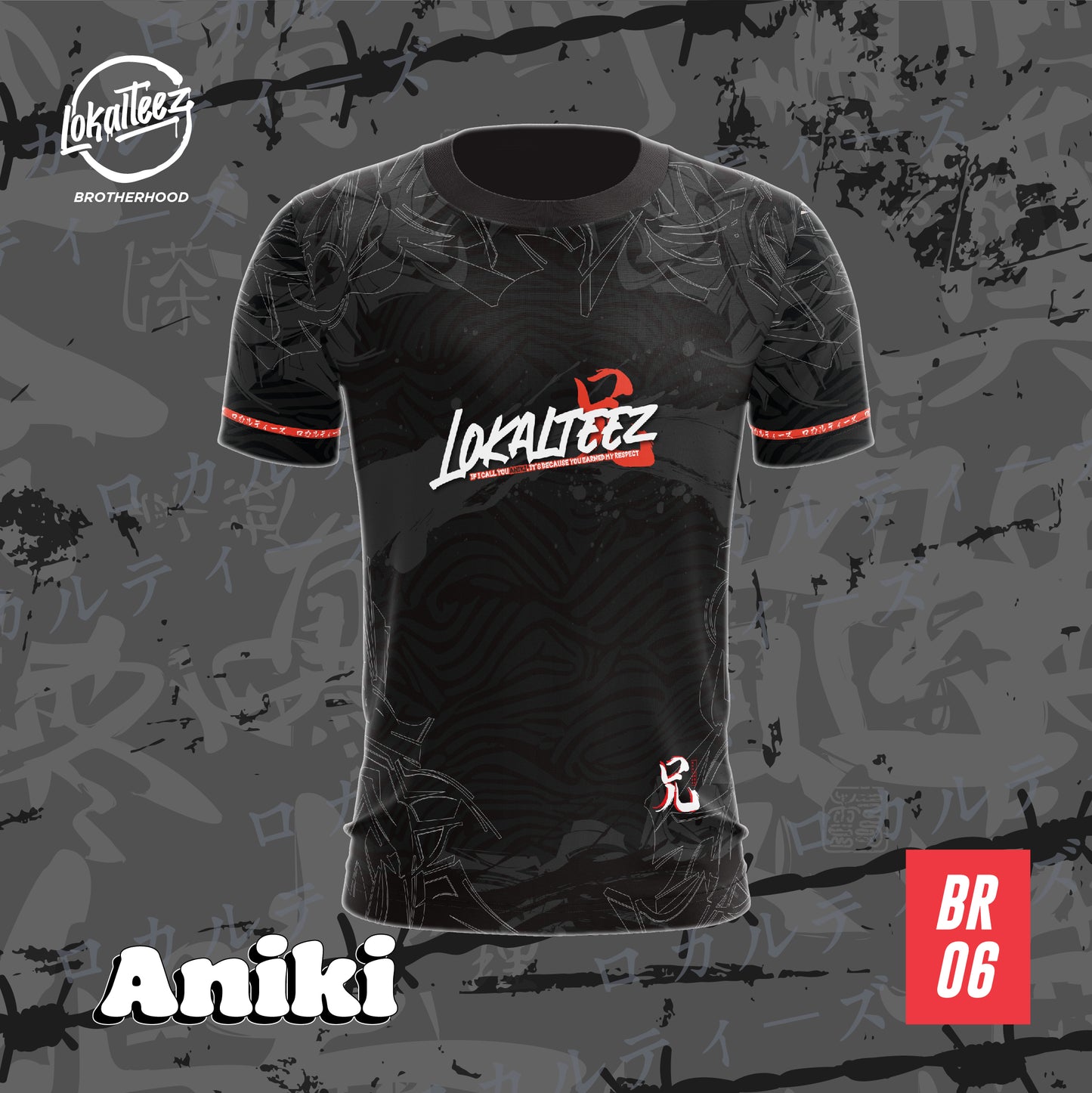 LOKALTEEZ BR06 KYODAI Special Edition ANIKI Lycra 280GSM Round Neck Unisex Baju Jersey