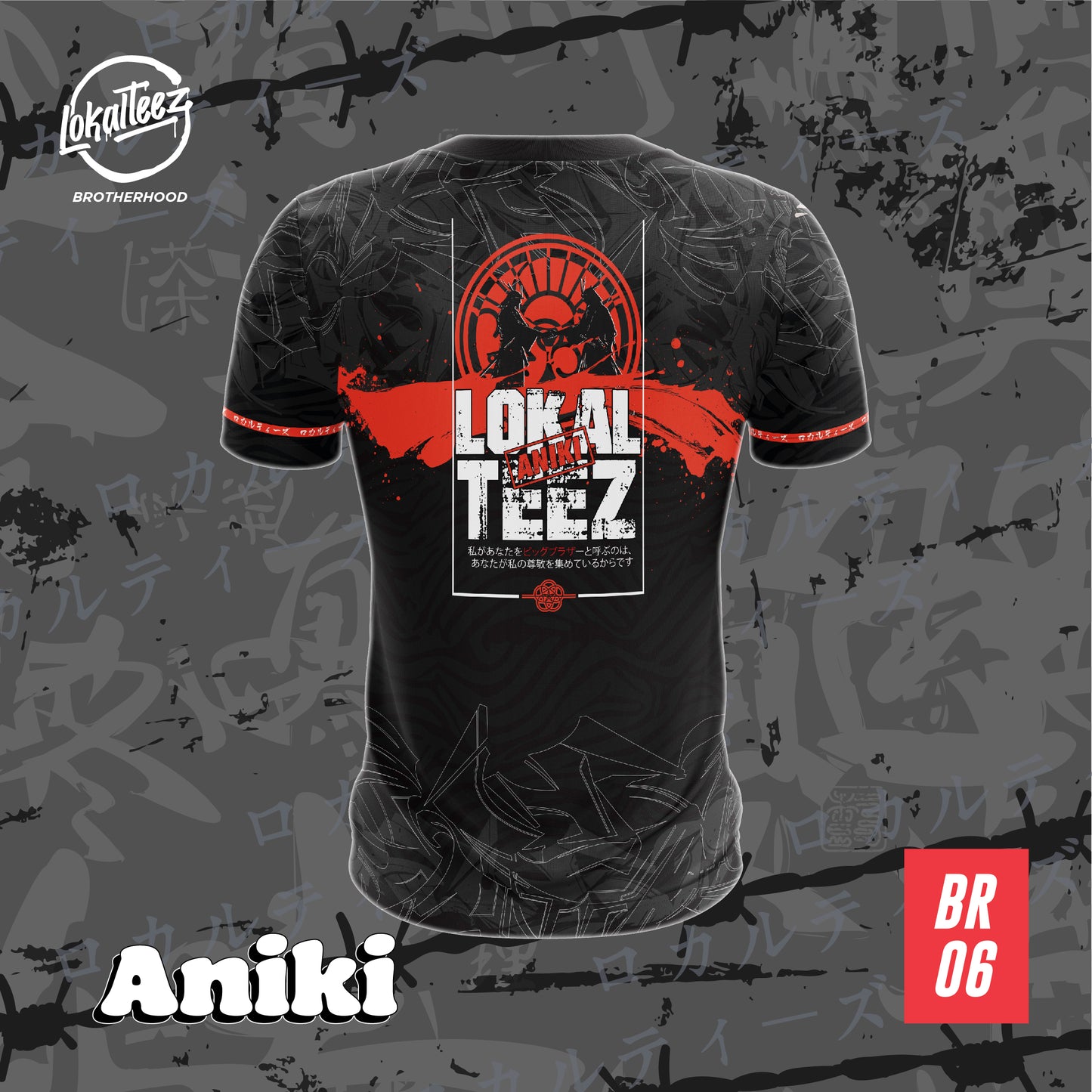 LOKALTEEZ BR06 KYODAI Special Edition ANIKI Lycra 280GSM Round Neck Unisex Baju Jersey