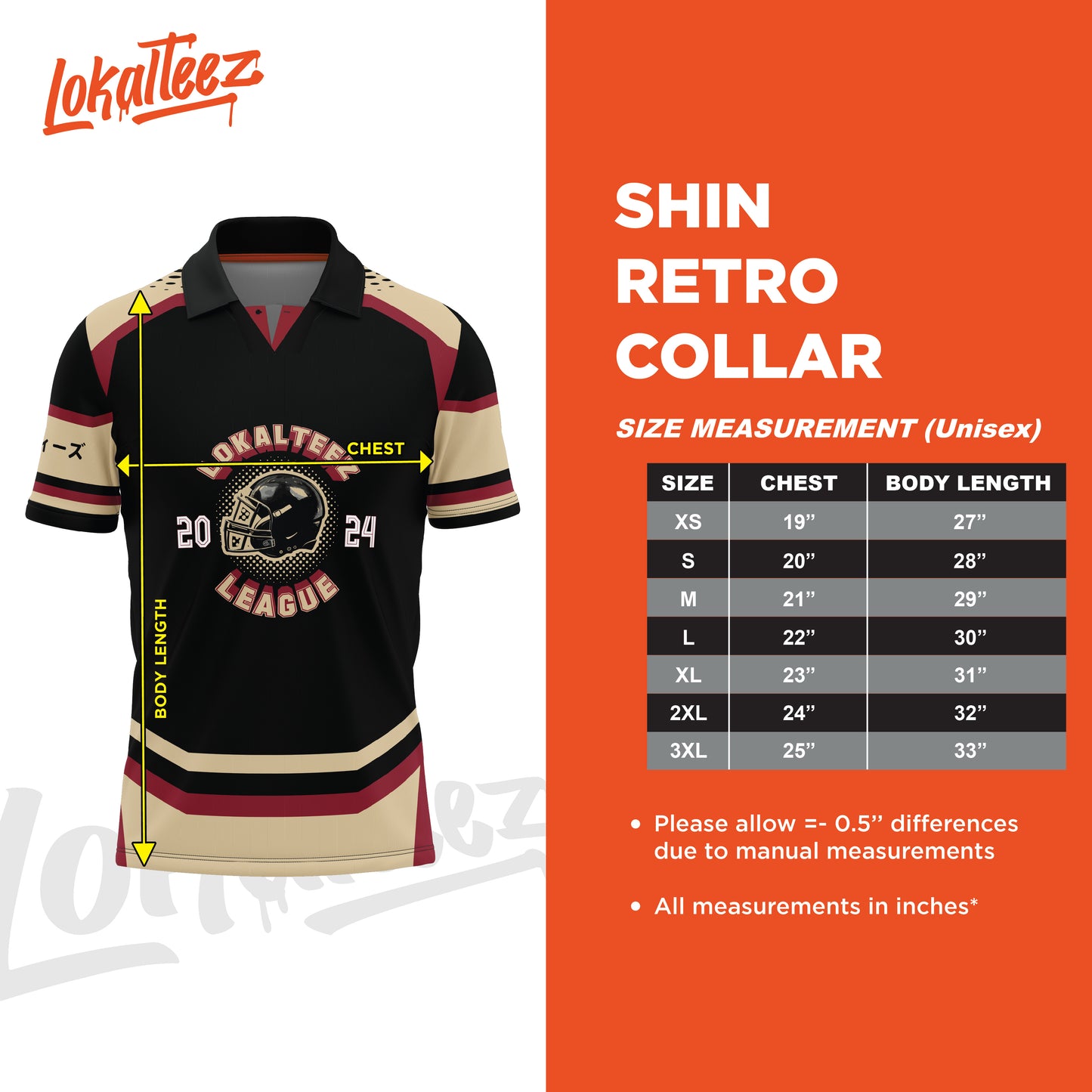 LOKALTEEZ RC20 Retro Collar SHIN Edition GANBARU 280GSM Lycra Retro Collar