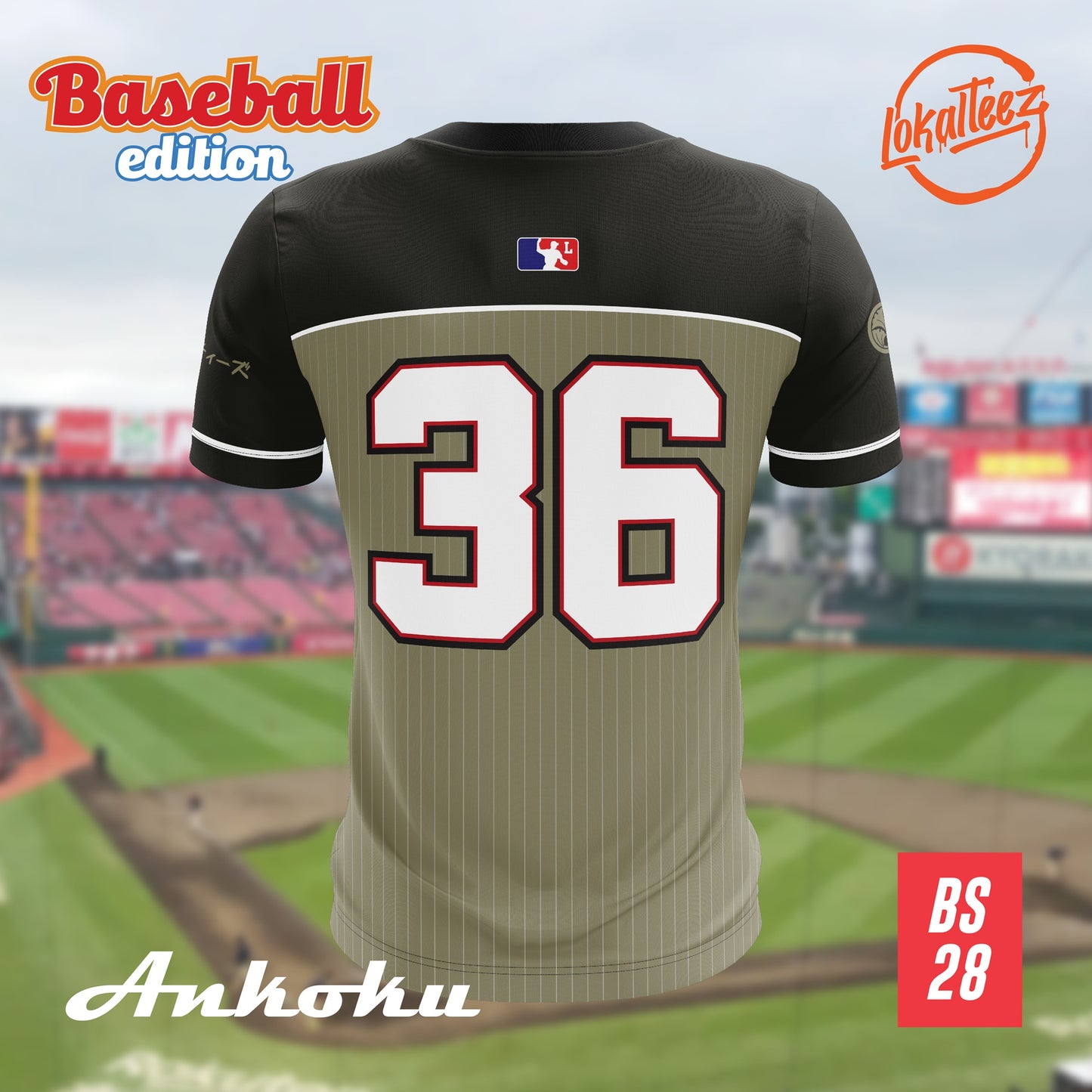 [STANDARD CUTTING] LOKALTEEZ BS28 Baseball Edition ANKOKU 180GSM RJPK JERSEY