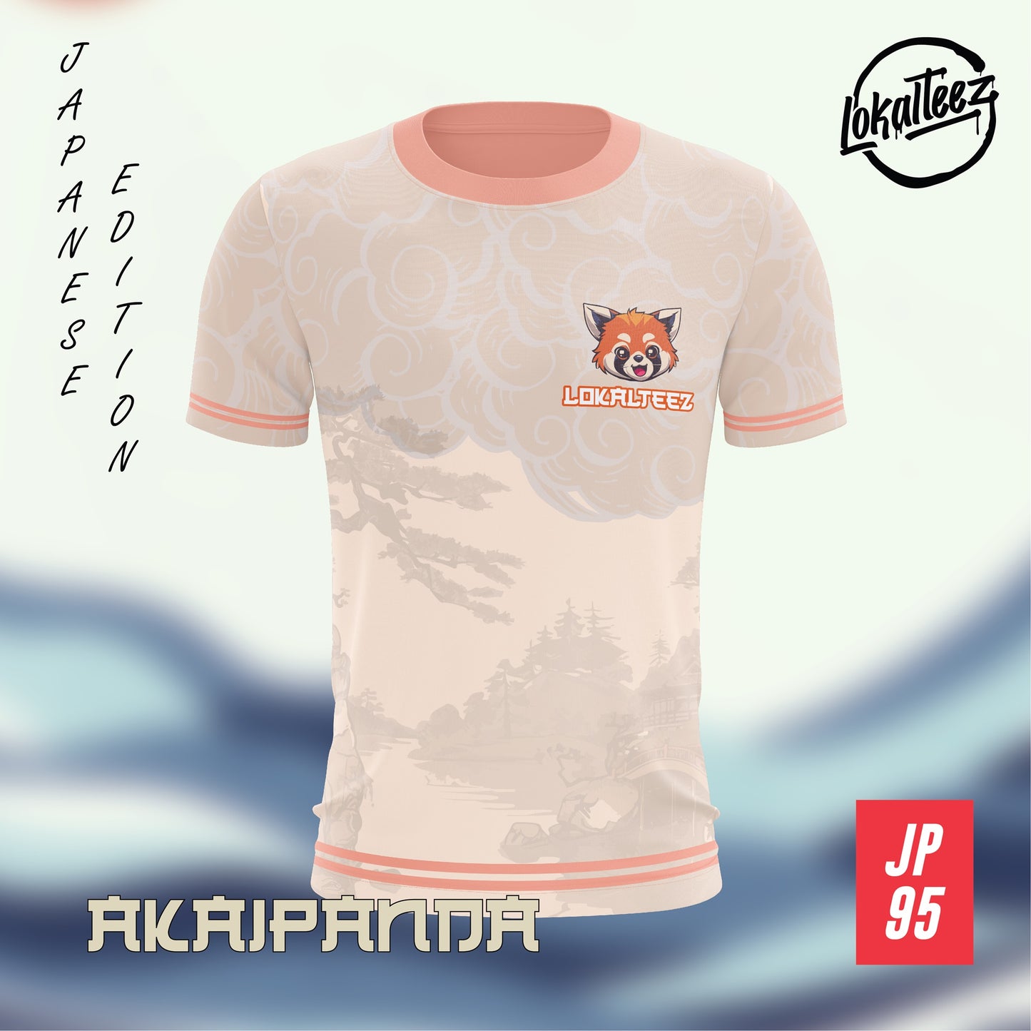 LOKALTEEZ JP95 Japanese TSUKIMI Edition AKAIPANDA 150GSM MICROFIBER EYELET JERSEY